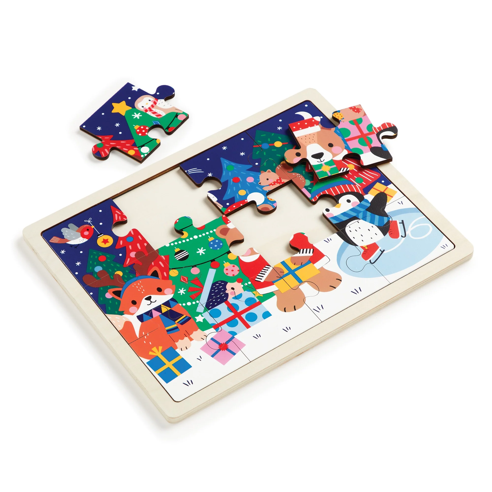 Festive Friends 12 Piece Wooden Tray Puzzle - Image 6
