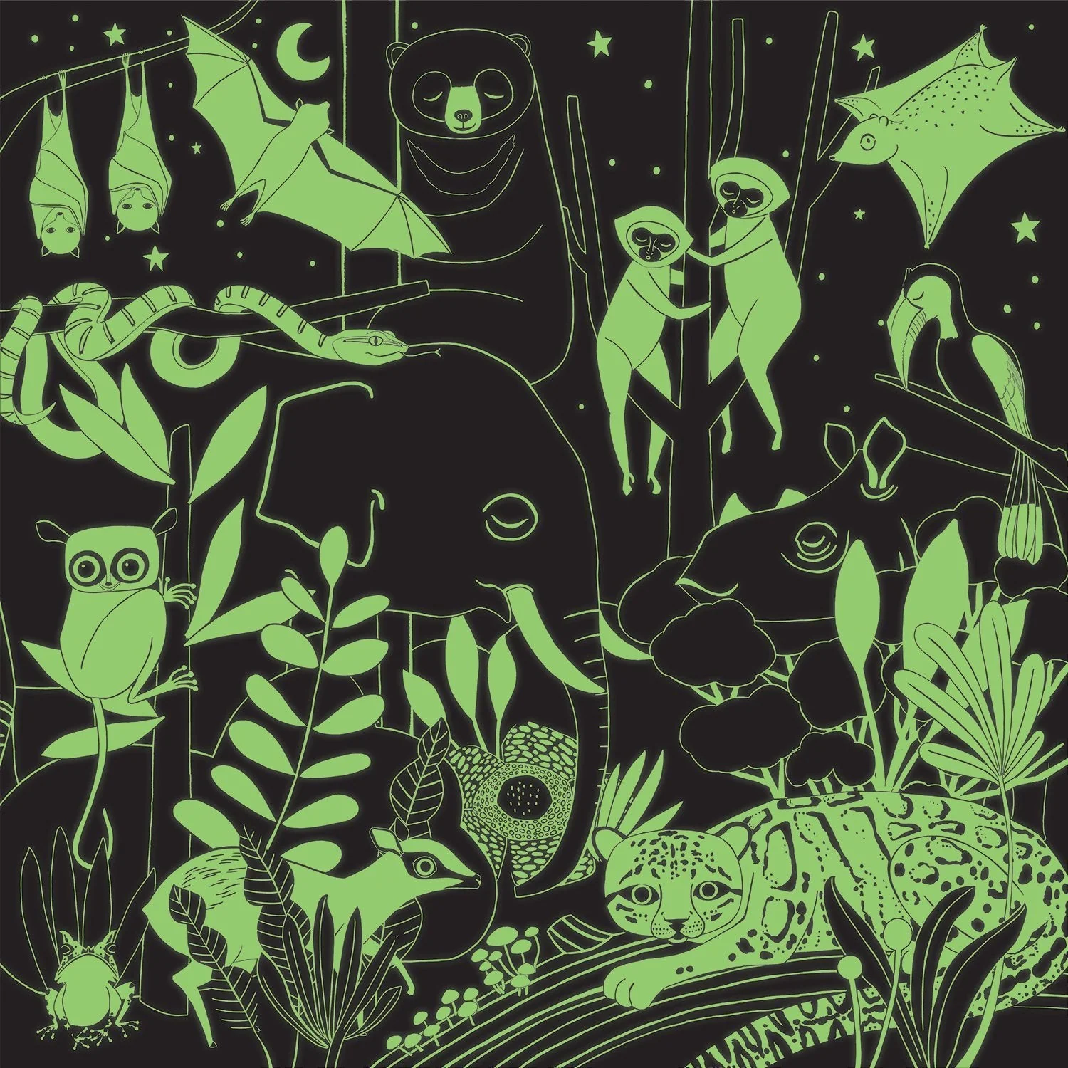 Jungle Illuminated 500 Piece Glow in the Dark Family Puzzle - Image 3
