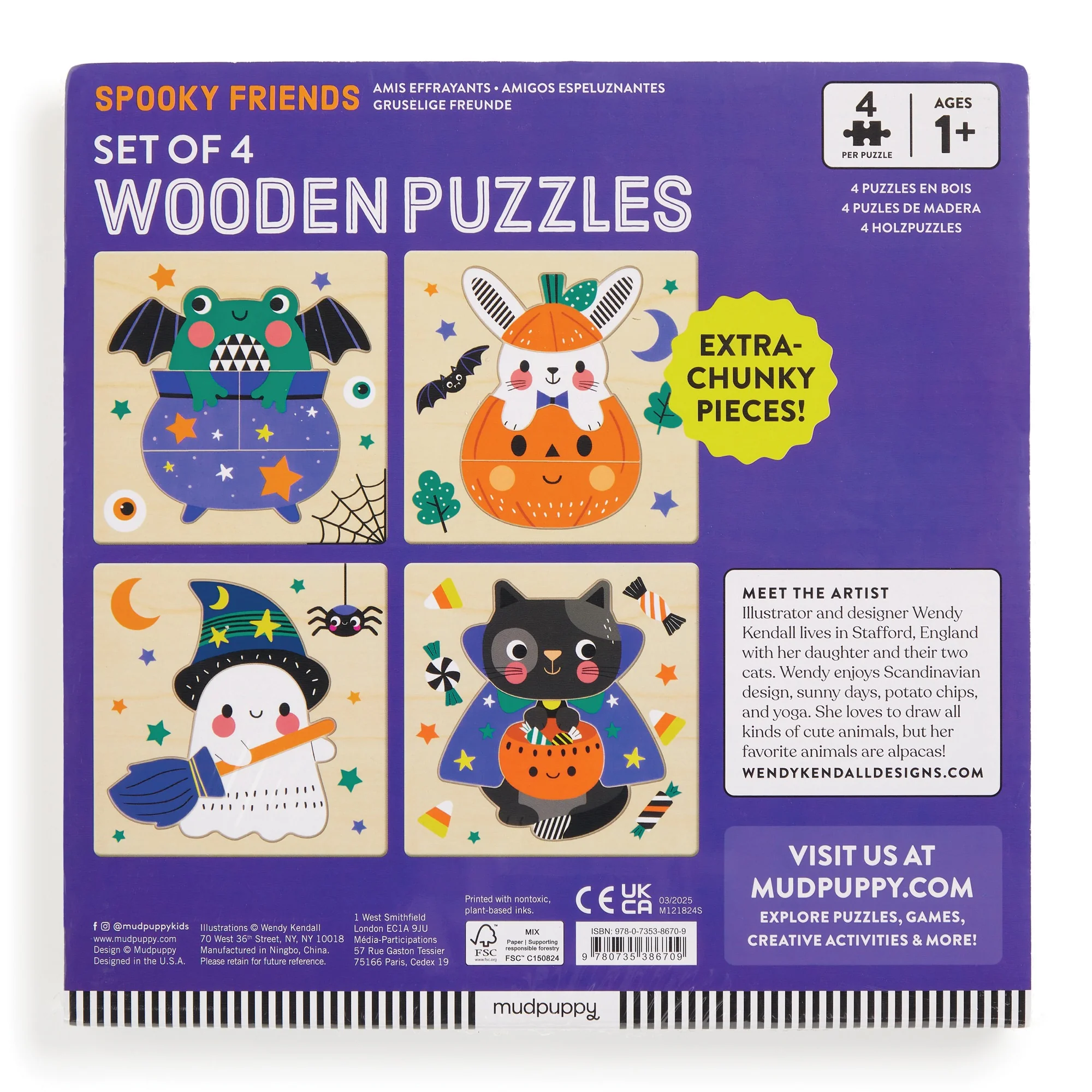 Spooky Friends Set of 4 Wood Puzzles - Image 6